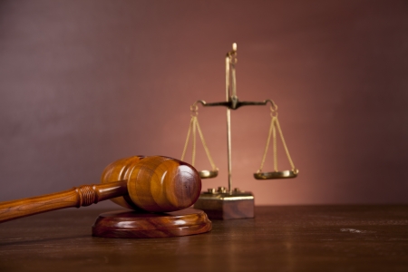Law and justice composition with dark background の写真素材