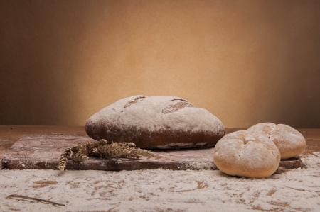 Rolls and bread in atmospheric compositionの写真素材
