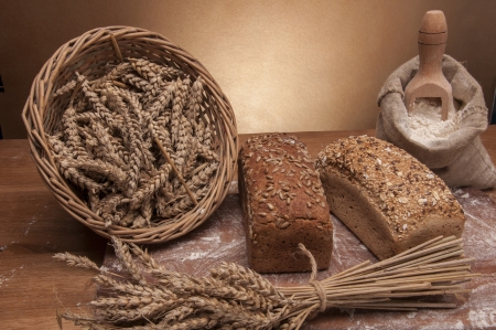 Country theme with breadの写真素材
