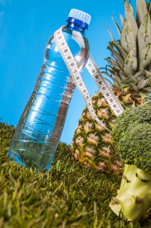 Health and fitness stuff with light backgroundの写真素材
