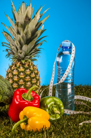 Health and fitness composition with light backgroundの写真素材