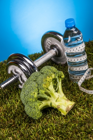 Composition of fitness, vivid colorsの写真素材