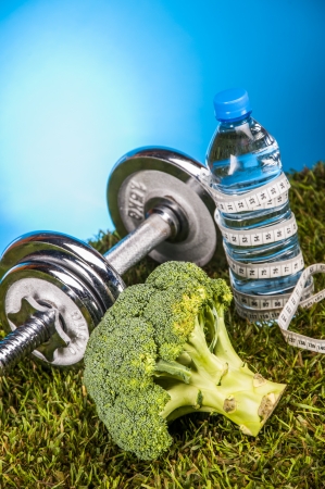 Composition of fitness, vivid colorsの写真素材