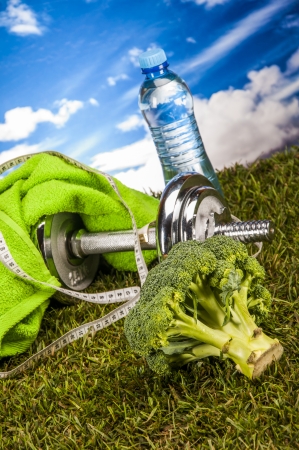 Colorful fitness composition, fitness stuffの写真素材