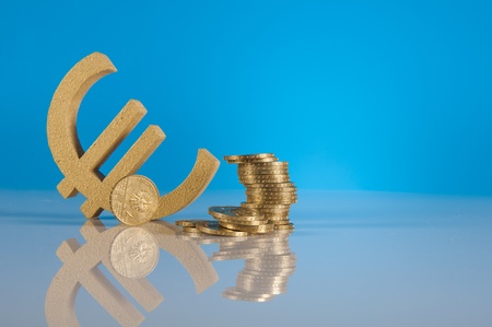 Earning concept with gold coinsの写真素材