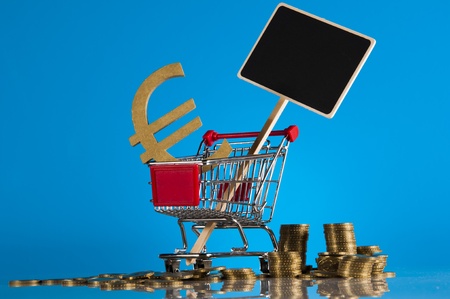 Business stuff with gold coinsの写真素材
