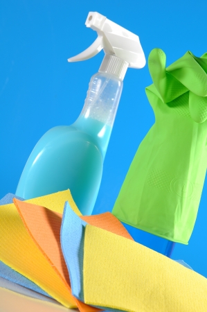 Cleaning objects on saturated backgroundの写真素材