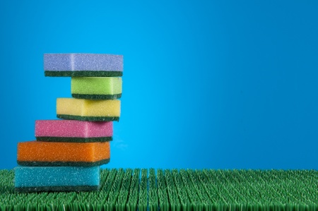 Vivid colors in washing conceptの写真素材