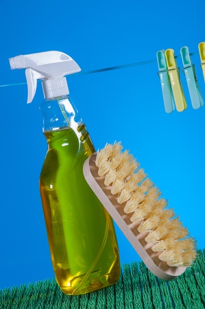 Vivid colors in washing conceptの写真素材