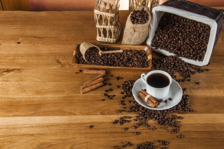 Coffee concept with rural cafe setの写真素材