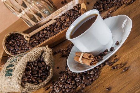 Traditional, rural coffee setの写真素材