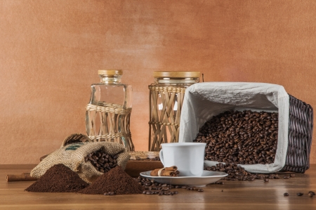 Traditional, rural coffee setの写真素材