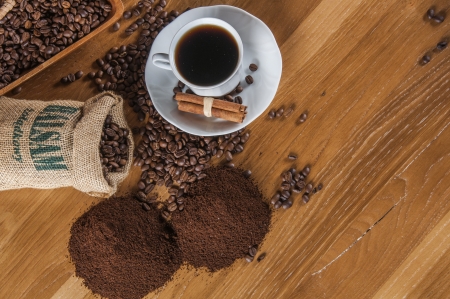 Traditional, rural coffee setの写真素材