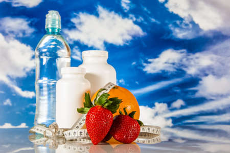 Fitness composition, vivid colorsの写真素材