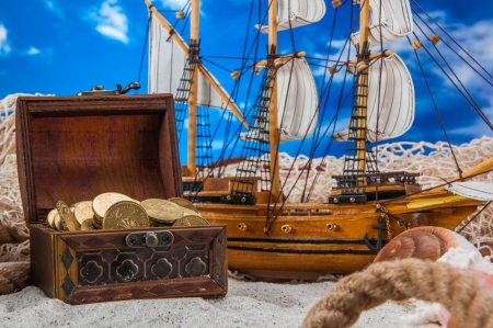 Saturated composition of beach, holidays conceptの写真素材