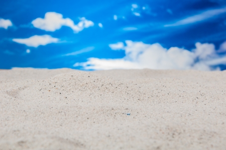 Composition of summer, blue sky backgroundの写真素材