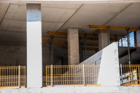Concrete building, construction site
