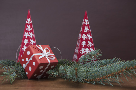 Colorful Christmas decorations with magic atmosphereの写真素材