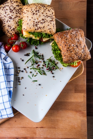 Sandwich concept with natural ingredientsの写真素材