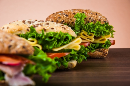 Tasty lunch with natural sandwichの写真素材