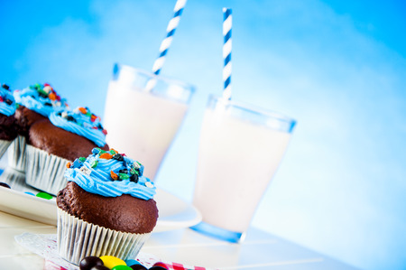 Colorful saturated composition of tasty sweetmeatsの写真素材