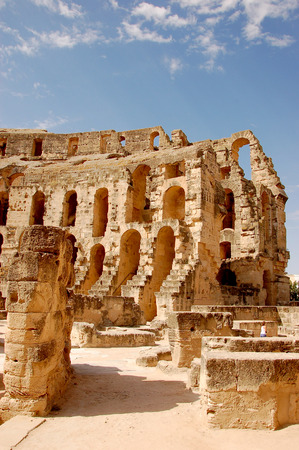 Ancient amphitheater in Tunisiaの写真素材