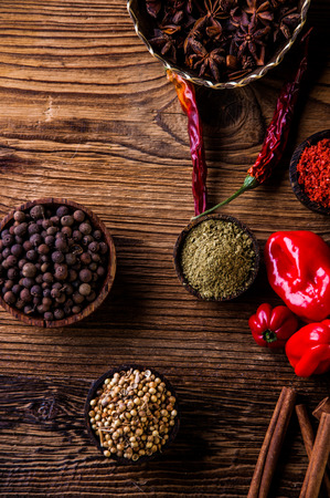 Asian hot theme with spicesの写真素材