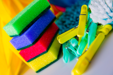 Cleaning concept on saturated bright backgroundの写真素材