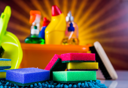 Washing concept on saturated backgroundの写真素材