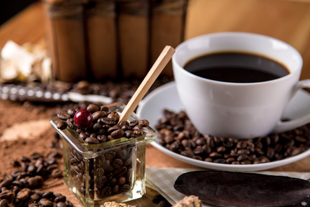 It's coffee break, natural concept with organic foodの写真素材