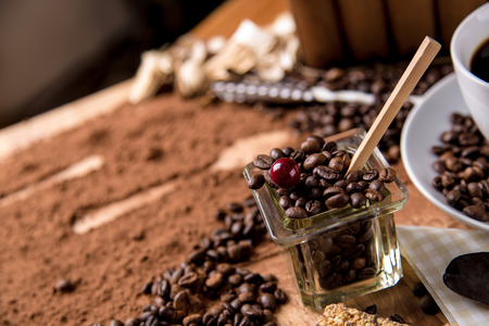 It's coffee break, natural concept with organic foodの写真素材