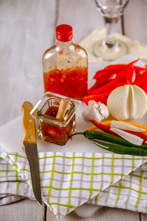 Dinner in home, natural food conceptの写真素材
