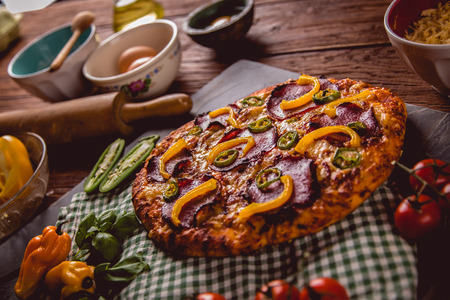 homemade pizzaの写真素材