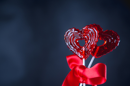 Elegant valentines concept with dark backgroundの写真素材