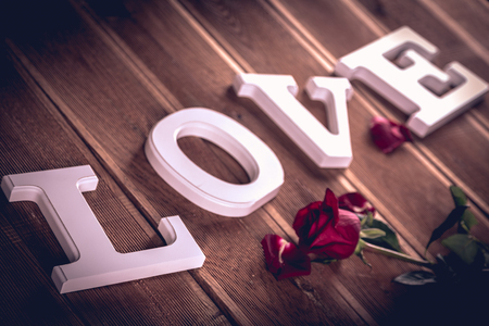 Vintage valentine concept with loveの写真素材