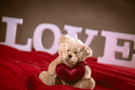 Love valentine concept with white lettersの写真素材