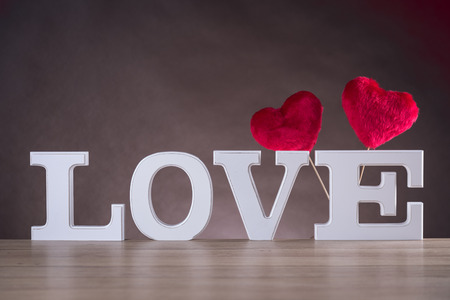 Love valentine concept with white lettersの写真素材