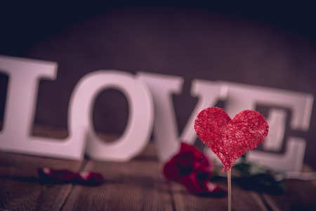 Vintage valentine concept with loveの写真素材