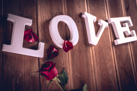 Vintage valentine concept with loveの写真素材