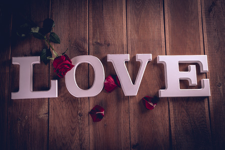 Vintage valentine concept with loveの写真素材