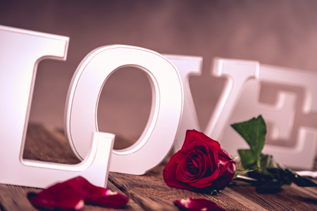 Vintage valentine concept with loveの写真素材