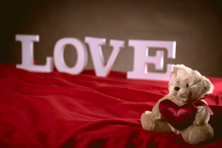 Love valentine concept with white lettersの写真素材