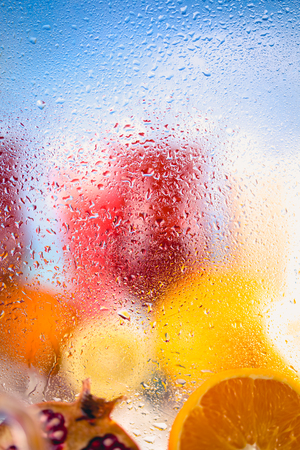 Exotic vivid background with drinksの写真素材