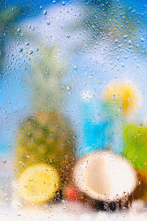 Exotic vivid background with drinksの写真素材