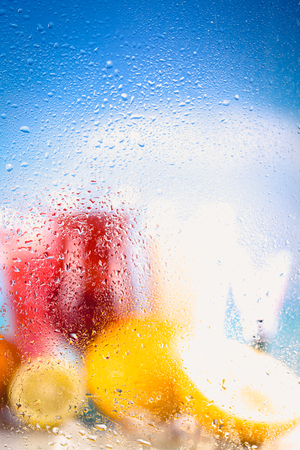 Exotic vivid background with drinksの写真素材