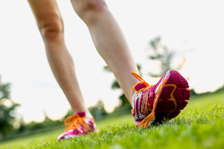 Close up young girls shoes, training summer time conceptの写真素材