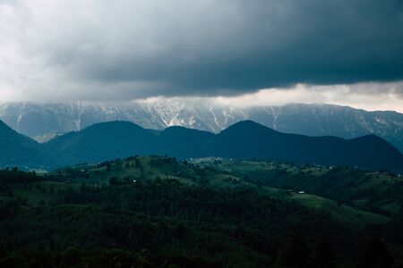 Landscape of Carpathians in Romania, summer travel Europe conceptの写真素材