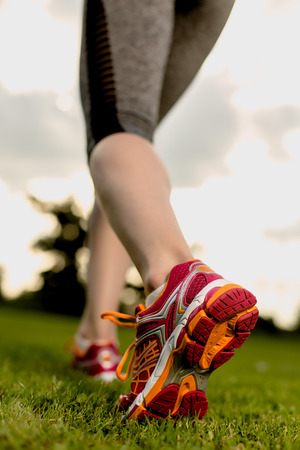 Close up of sportswomens legsの写真素材