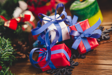 Cozy home related Christmas concept with toysの写真素材
