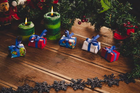 Cozy home related Christmas concept with toysの写真素材
